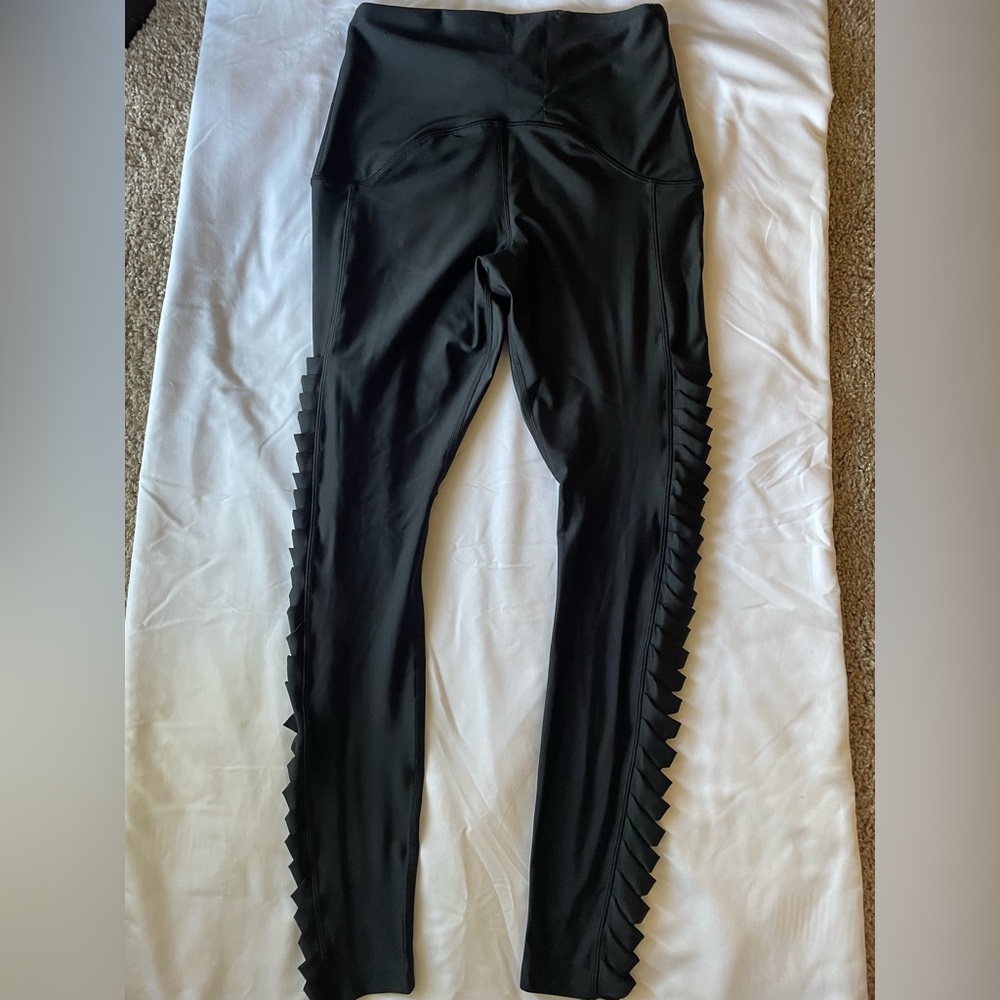 Nike Black Women's Leggings with Side Ruffle Detail